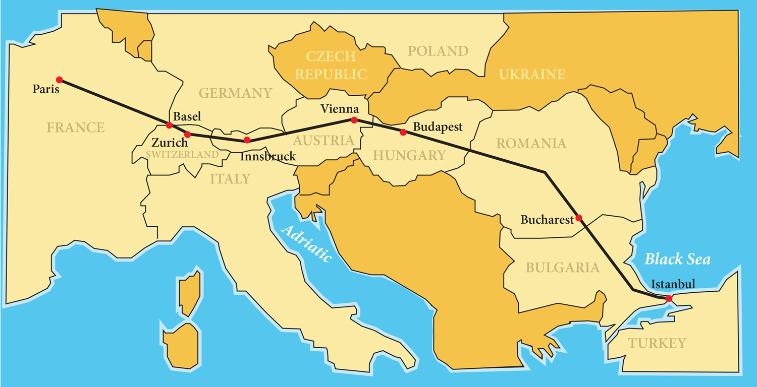 Orient Express Train Route Map